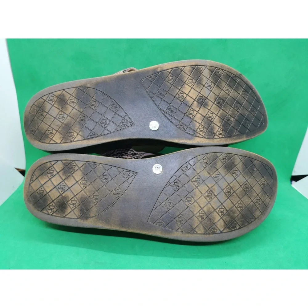 DONALD J PLINER Met Bronze Python FAINA Platform Cork Sandal Size 8.5 M